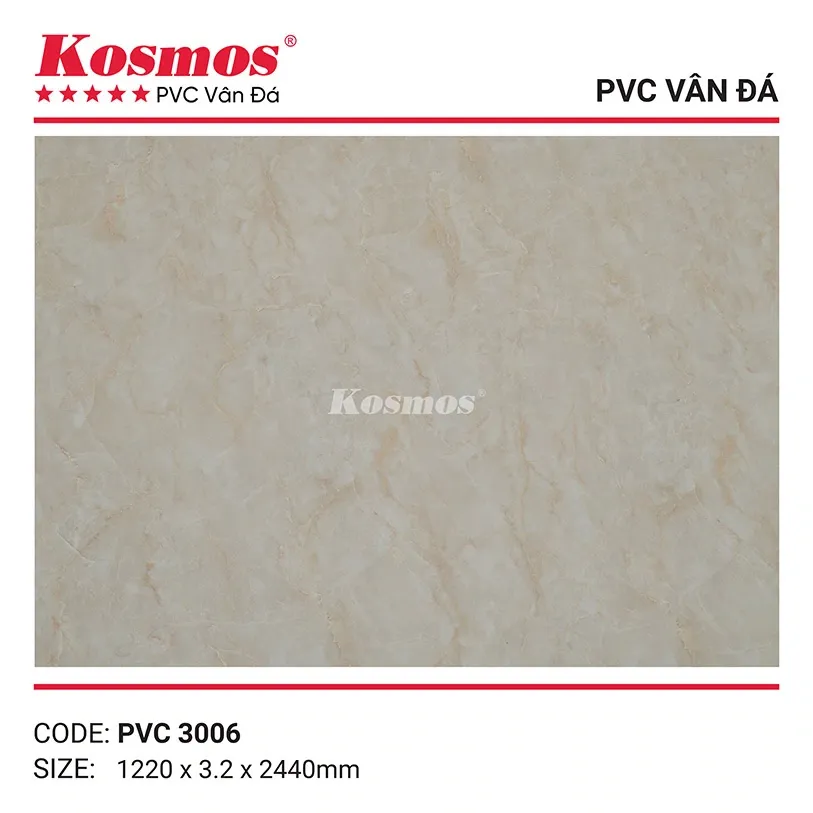 Mẫu tấm nhựa PVC vân đá 3.2mm mã PVC3006 với họa tiết độc đáo