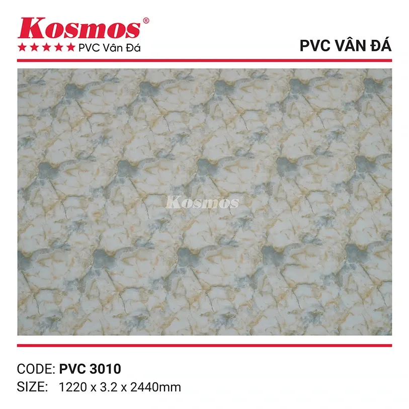Mẫu tấm nhựa PVC vân đá 3.2mm mã PVC3010 với vân đá tự nhiên