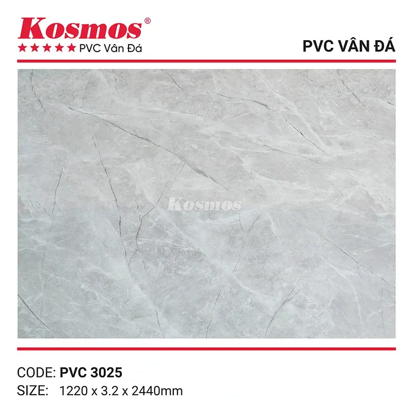 Mẫu tấm nhựa PVC vân đá 3.2mm mã PVC3025 với vân đá tự nhiên