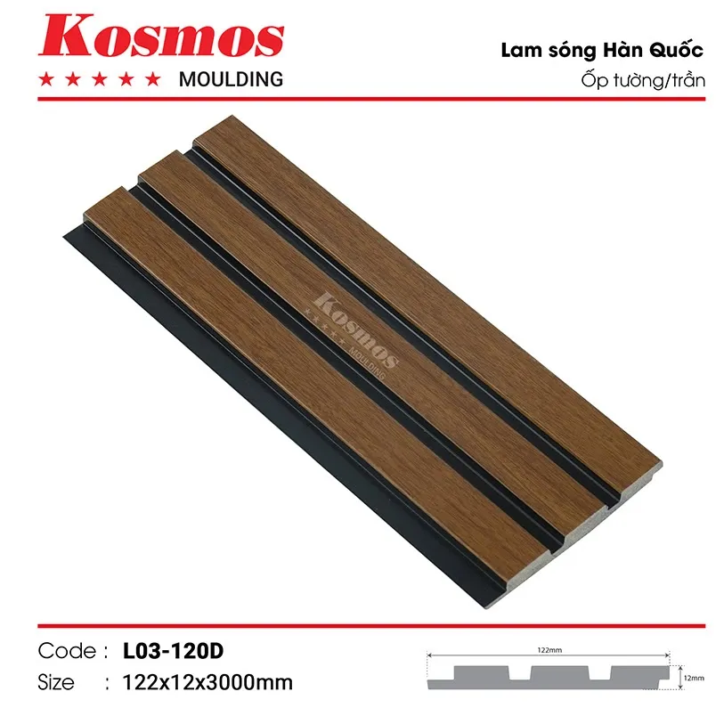 Mẫu tấm ốp lam sóng PVC 3D mã L03-120D hiện đại