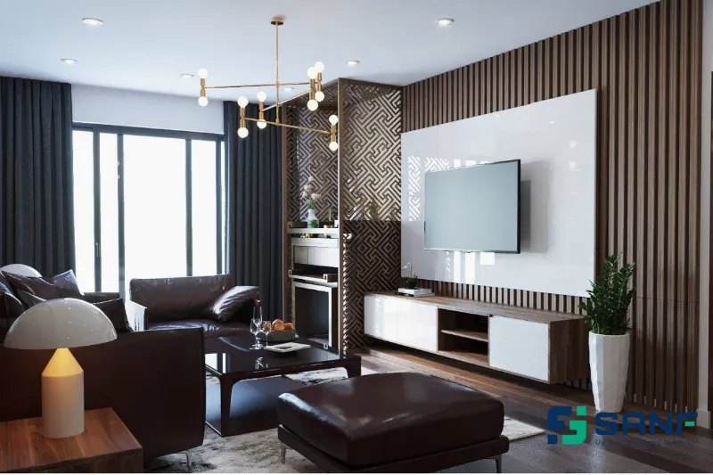 Mẫu tấm ốp trần 3D cao cấp cho phòng khách