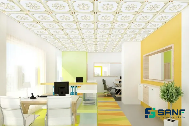 Mẫu tấm ốp trần 3D cho văn phòng làm việc