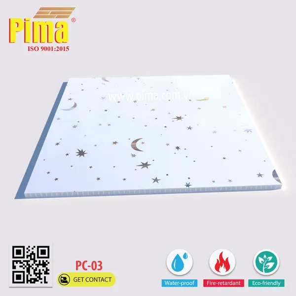 Mẫu tấm trần nhựa PVC 603x603 màu trắng hiện đại, dễ dàng phối hợp nội thất