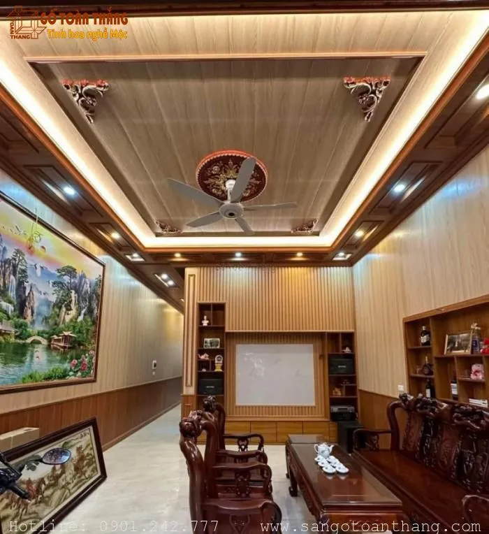 Mẫu trần nhựa Nano cho sảnh chờ khách sạn