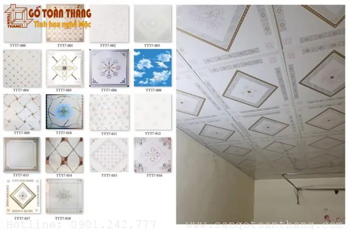 Mẫu trần nhựa thả vân gỗ tinh tế