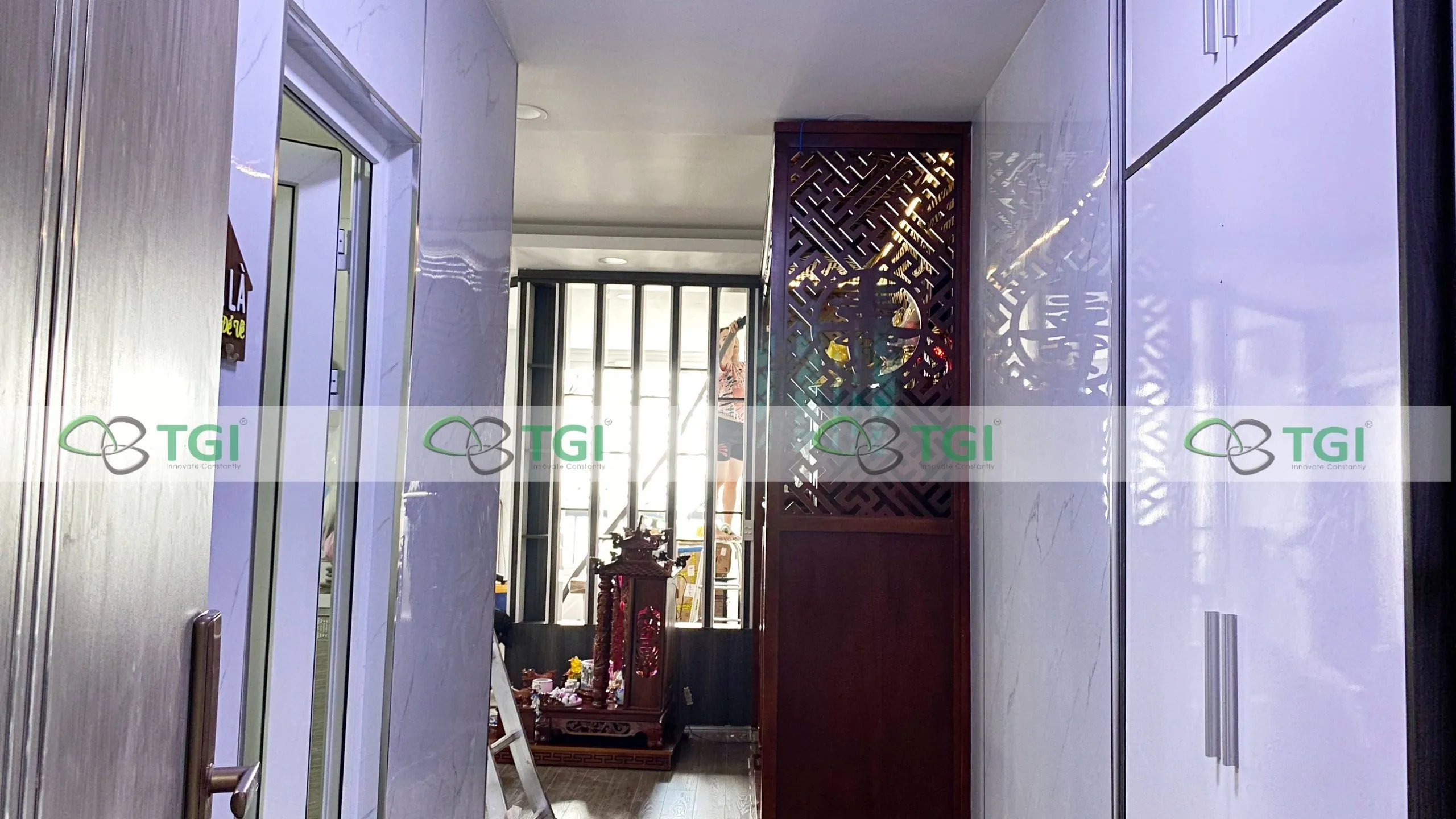 mẫu ứng dụng tấm pvc vân đá phòng chờ 19