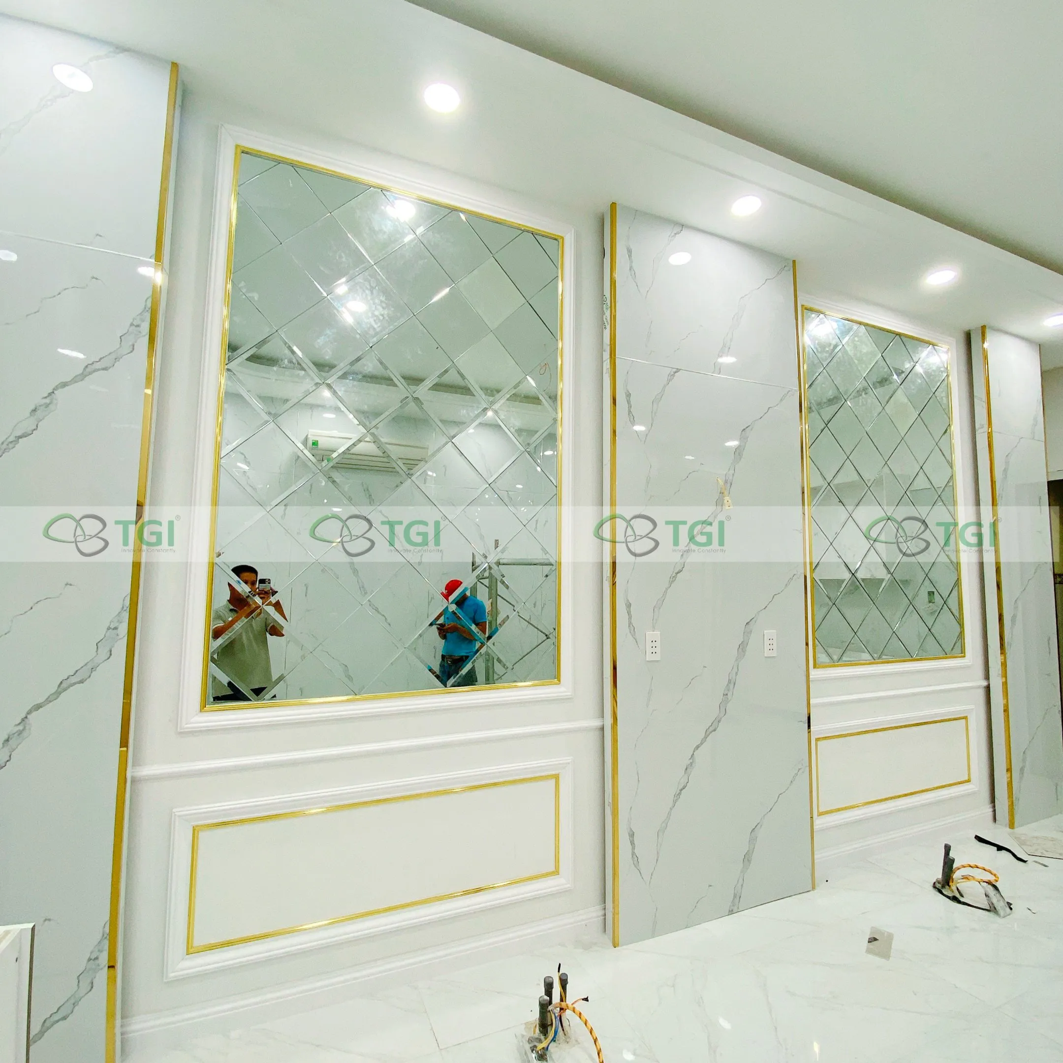 mẫu ứng dụng tấm pvc vân đá phòng ngủ 03