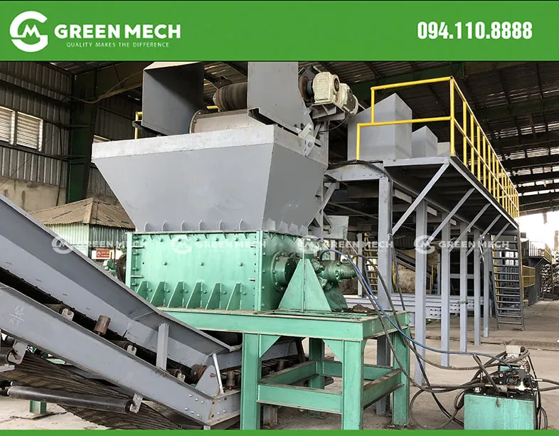 Máy nghiền rác công nghiệp GREEN MECH xử lý pallet và phế liệu thành dăm, tối ưu cho bãi chôn lấp và tái chế