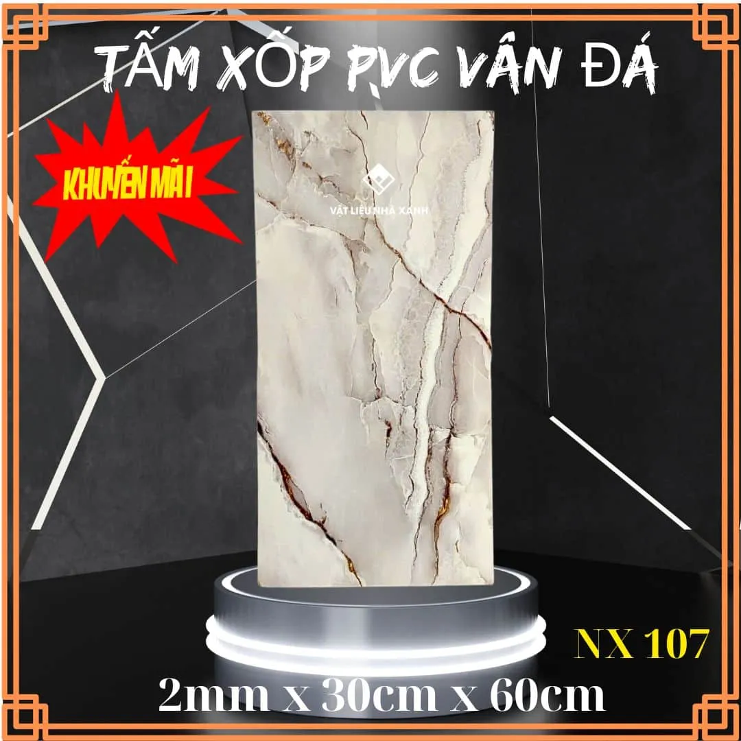 Miếng dán tường nhựa PVC dễ lắp đặt NX107