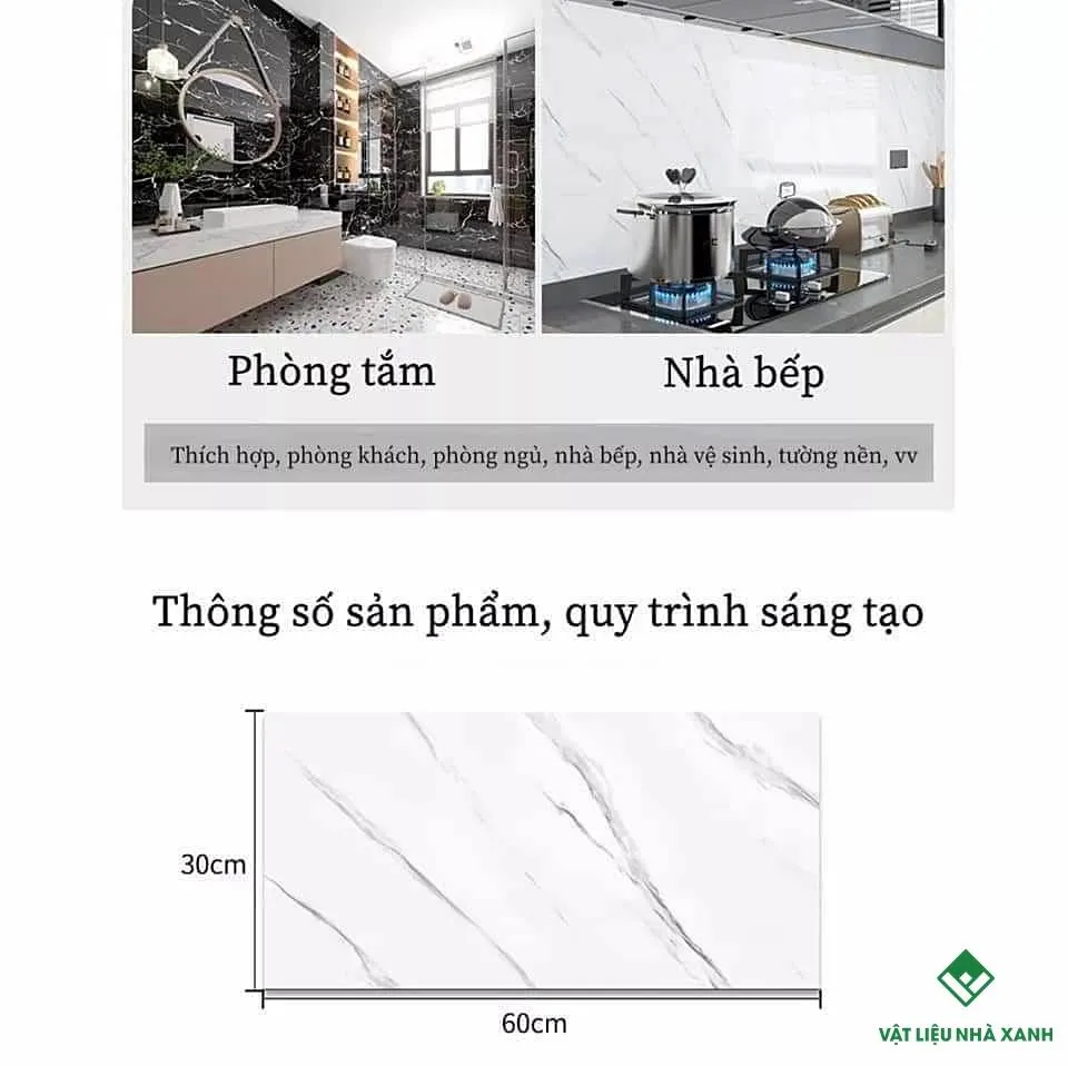 Miếng dán tường nhựa PVC giả đá tinh tế