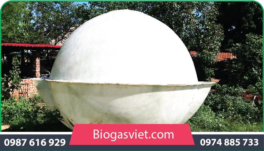 Mô hình hầm biogas bằng nhựa composite BVC cải tiến đường kính 2.25m