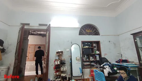 Ngôi nhà trước khi ốp nhựa PVC, hình ảnh chưa cải tạo
