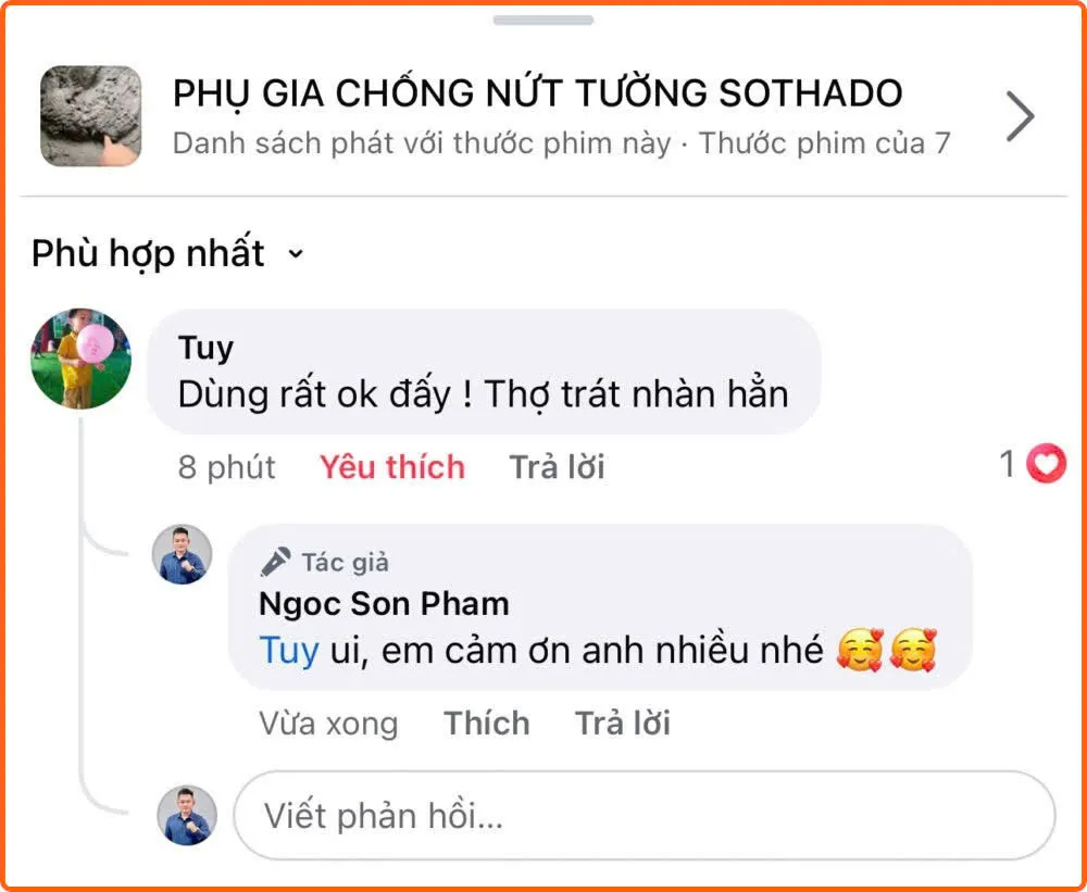 Nhiều nhà thầu đánh giá cao hiệu quả của phụ gia chống nứt trong việc cải thiện chất lượng công trình