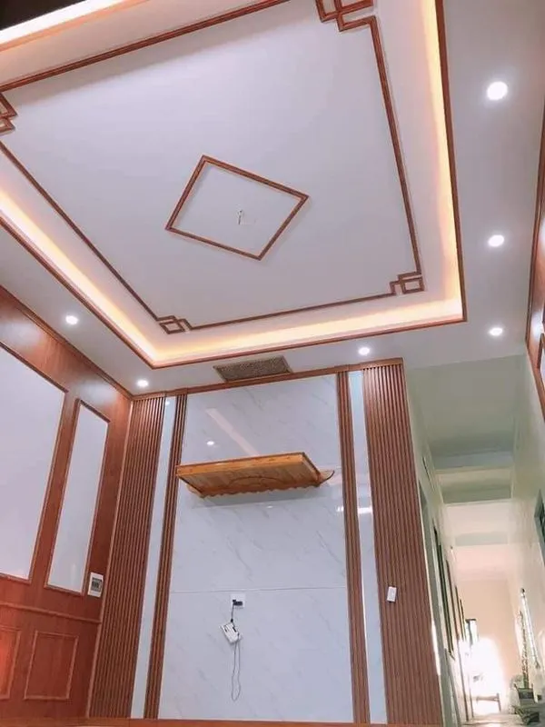 Nội thất ốp tấm nhựa PVC hiện đại, hài hòa với tổng thể