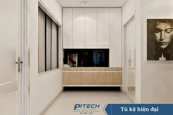 Nội thất phòng khách sử dụng ván gỗ nhựa Pitech sang trọng