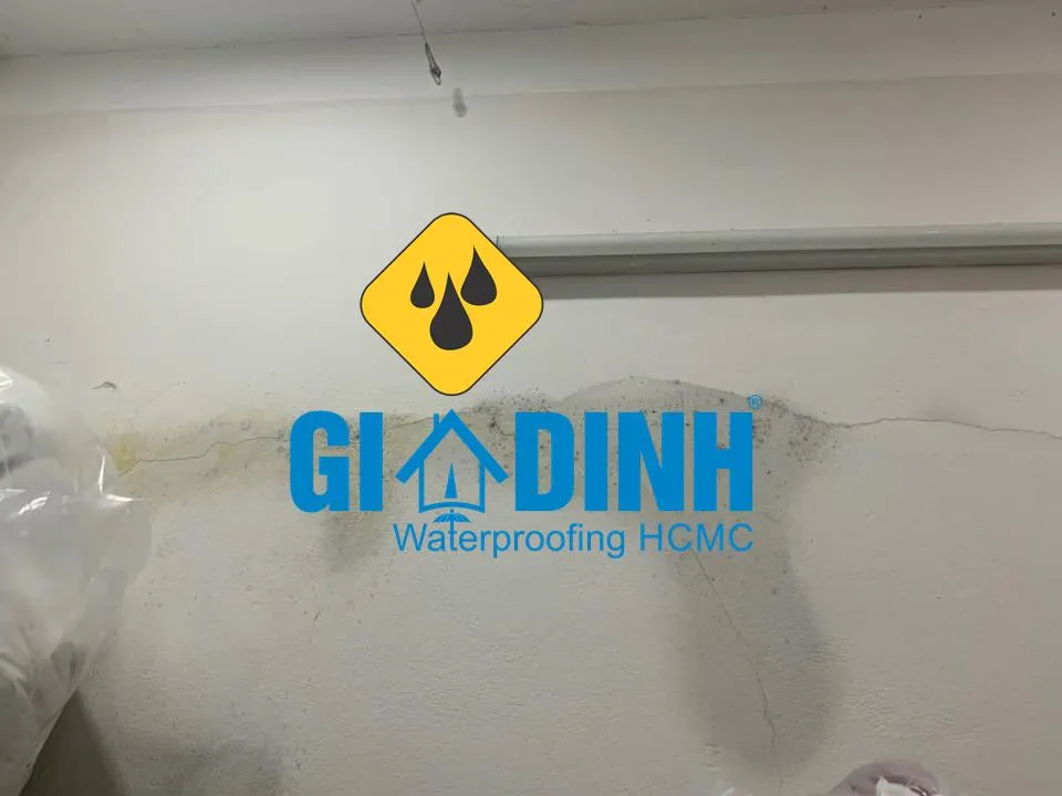 nước thấm qua vết nứt tường
