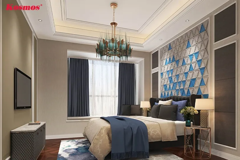 Ốp PVC 3D kết hợp hoàn hảo giữa hiện đại và nghệ thuật trang trí phòng ngủ