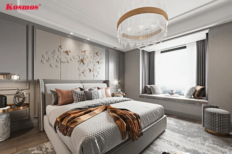 Ốp PVC phòng ngủ làm từ nhựa nguyên sinh, an toàn và thân thiện môi trường