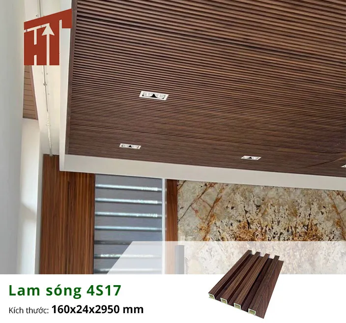 Ốp trần nhựa lam sóng 4S17 cho không gian hiện đại