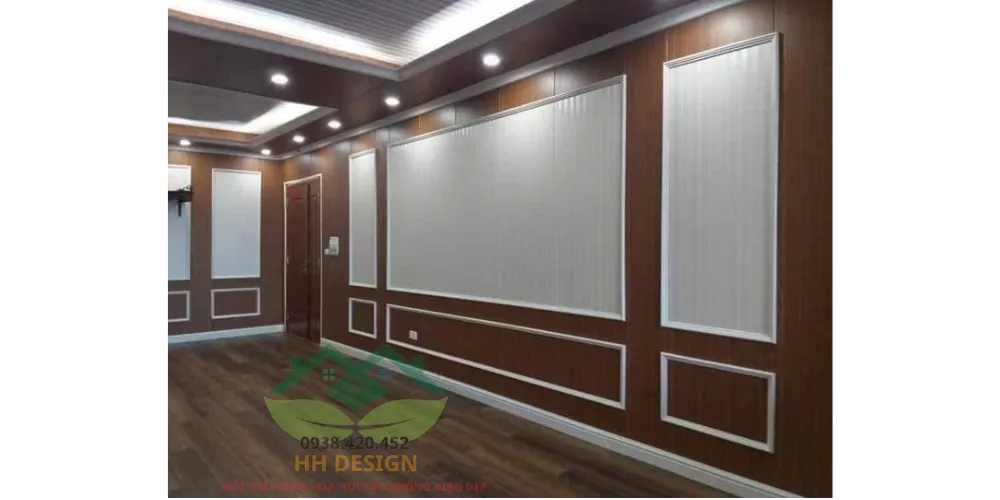 Ốp tường nhựa Nano vân gỗ tại nhà chị Thúy, Quận 12.
