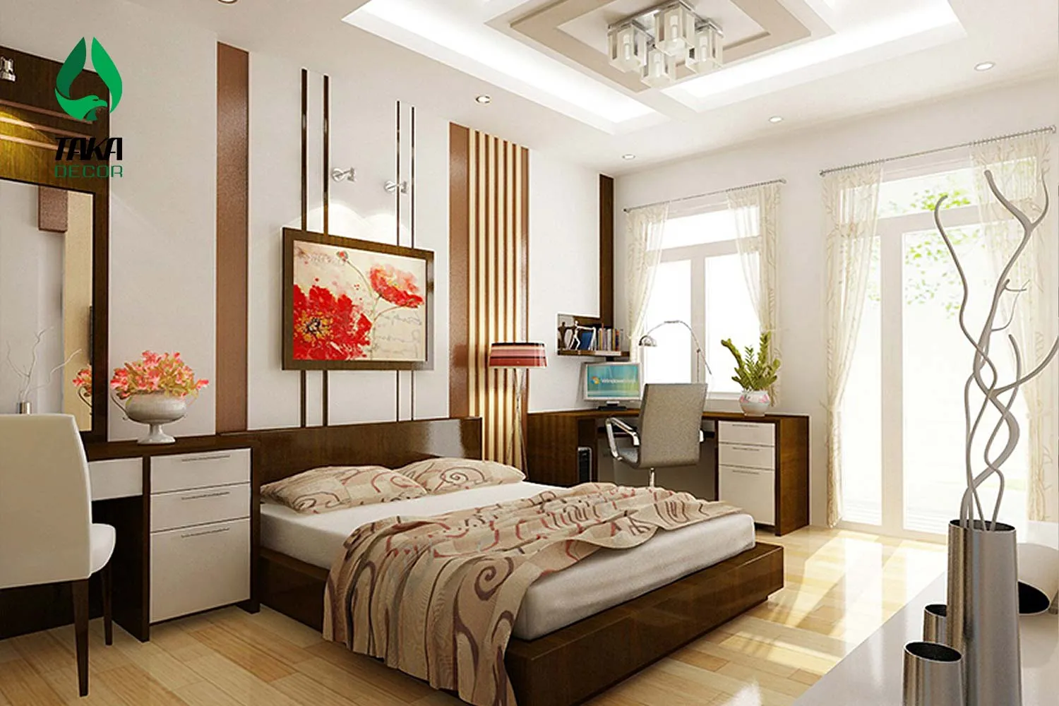 Ốp tường nhựa TAKADECOR cho phòng ngủ ấm cúng