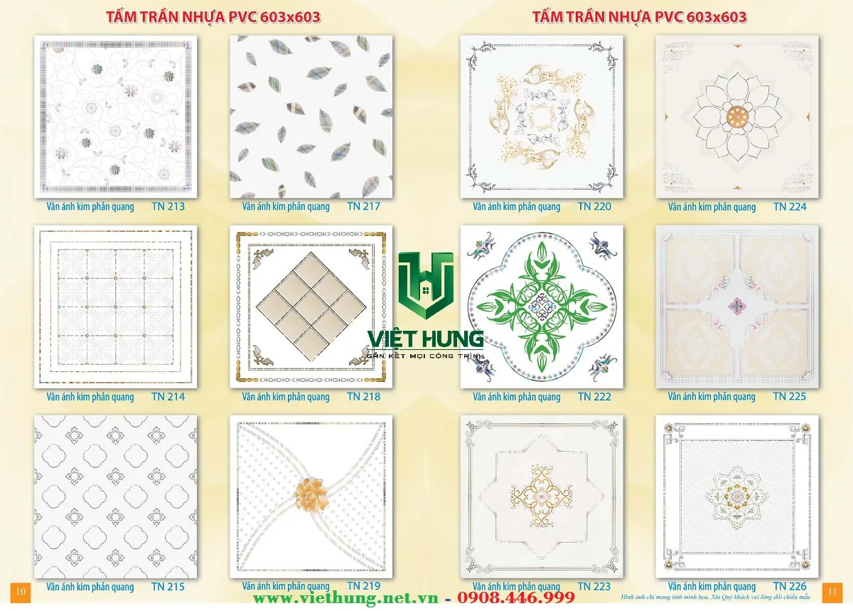 Phối cảnh tấm trần nhựa thả 600x600 với họa tiết 3D nghệ thuật
