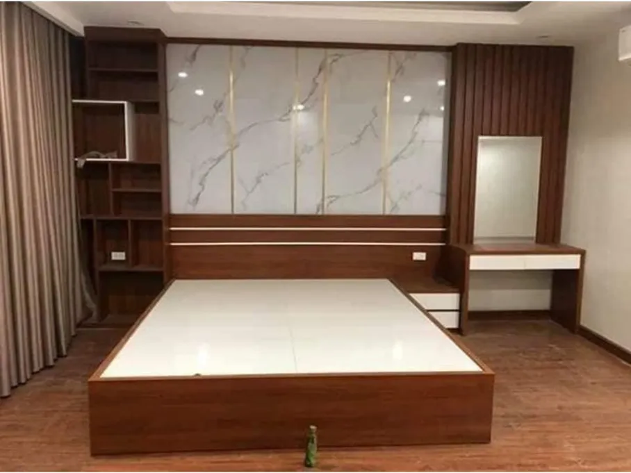 Phòng ngủ cá tính với tường ốp nhựa 3D họa tiết độc đáo