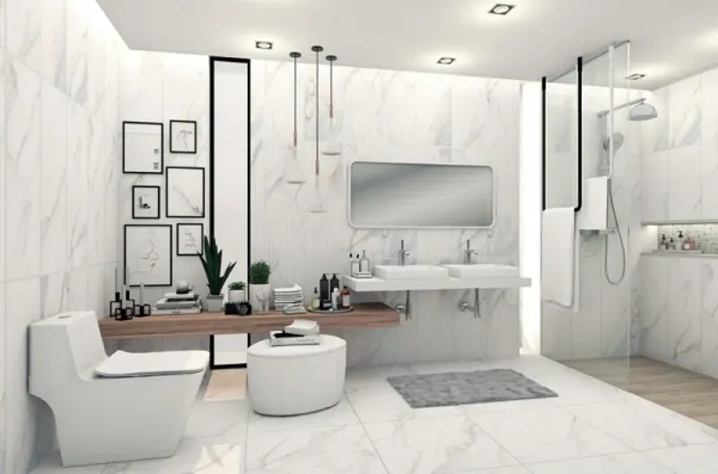 Phòng tắm ốp tấm PVC vân đá Phát Lộc