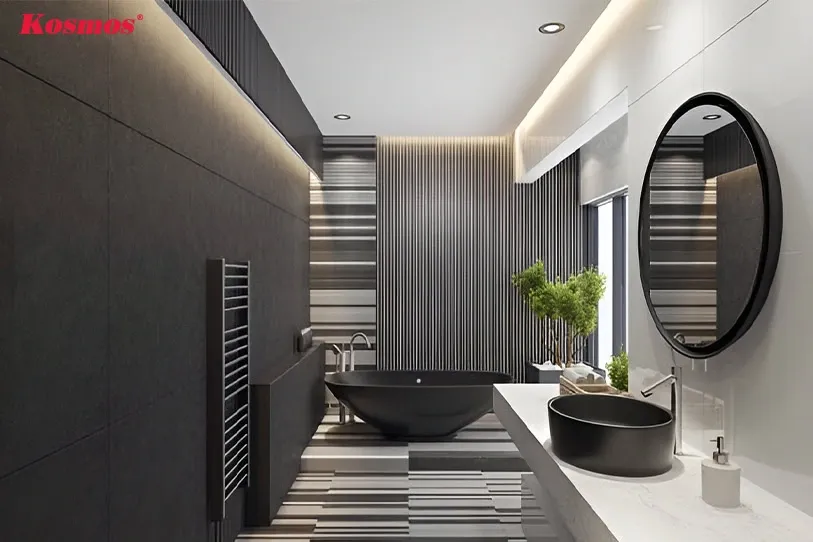 Phòng tắm với tấm nhựa PVC ốp tường, chống nước hiệu quả