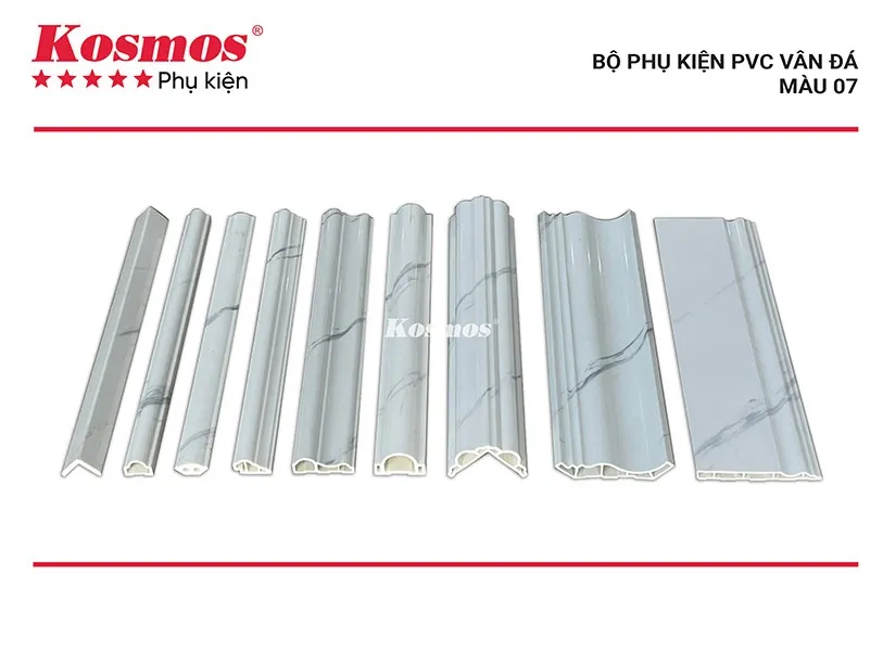 Phụ kiện liên kết và che mối nối cho tấm nhựa PVC vân đá