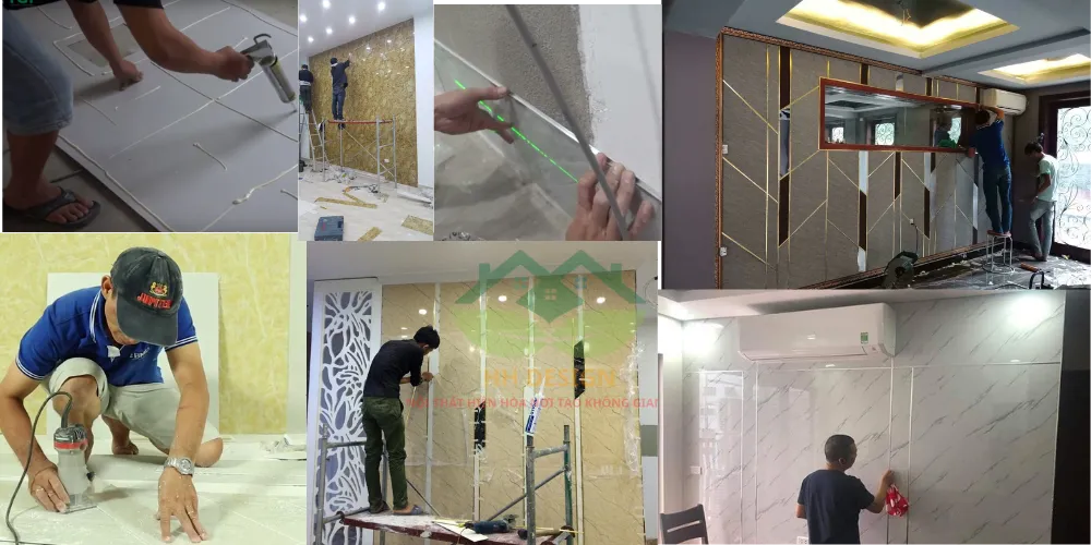 quy trình thi công tấm nhựa pvc giả đá