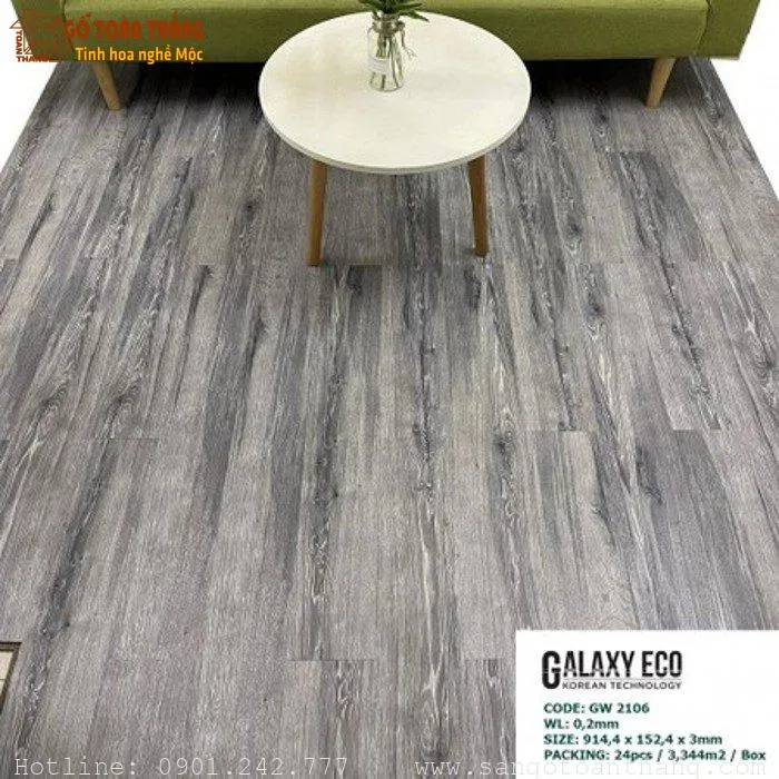 Sàn nhựa giả gỗ Galaxy Eco keo riêng