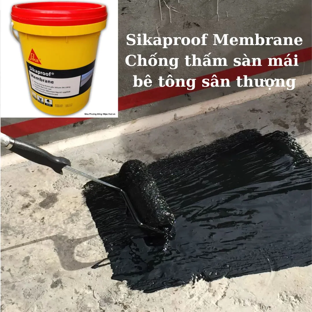 Sản phẩm chống thấm Sika Membrane đang được thi công trên bề mặt sàn mái