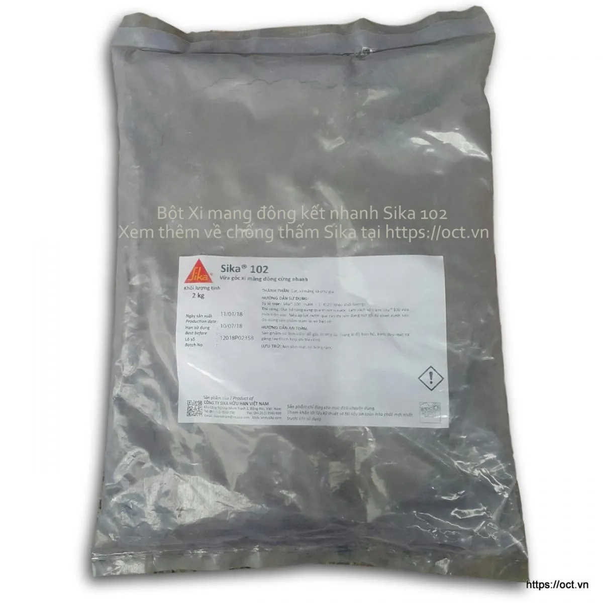 Sika 102 bột xi măng đông cứng nhanh xử lý rò rỉ nước