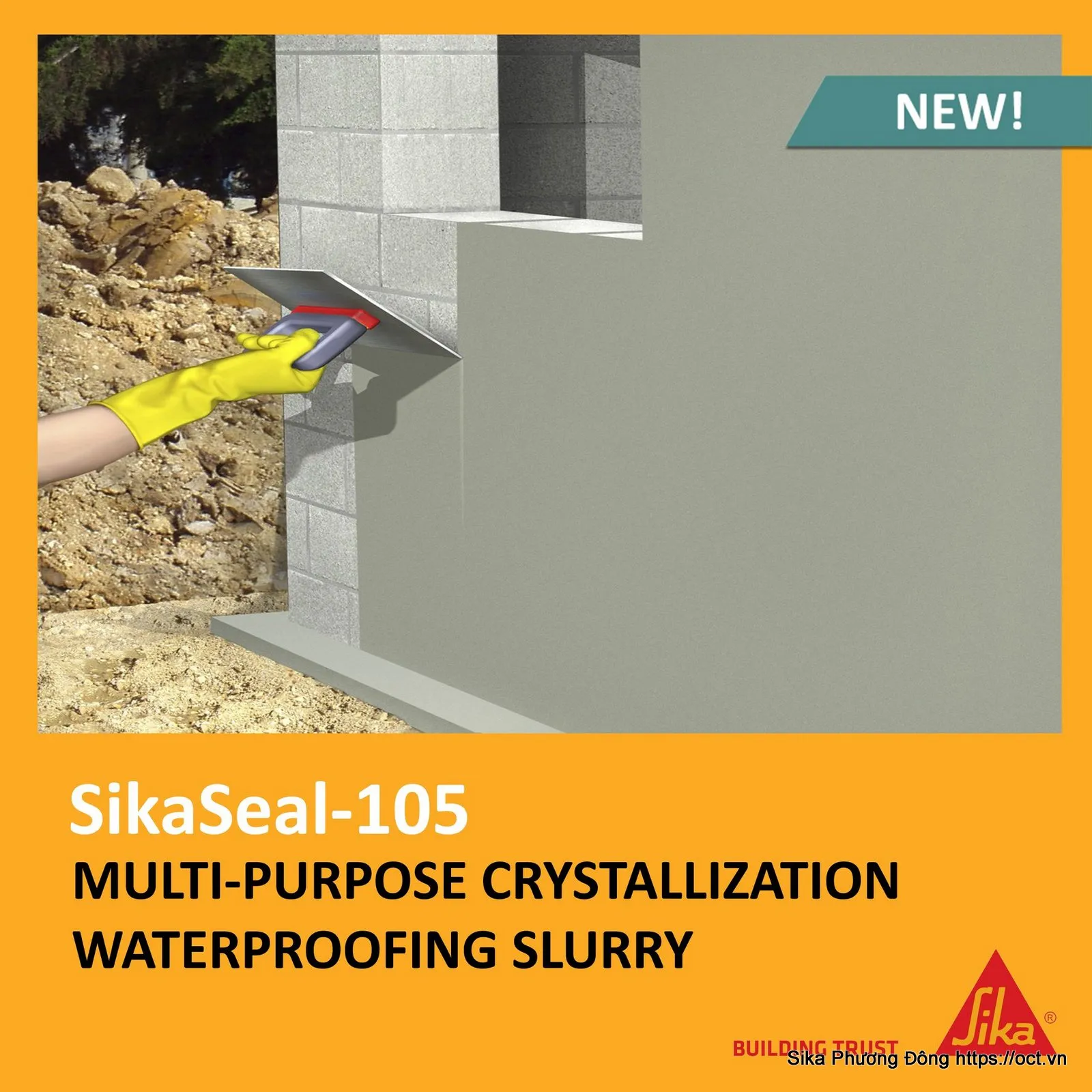 SikaTop Seal 105 VN - Giải pháp vữa chống thấm gốc xi măng polymer chuyên dụng