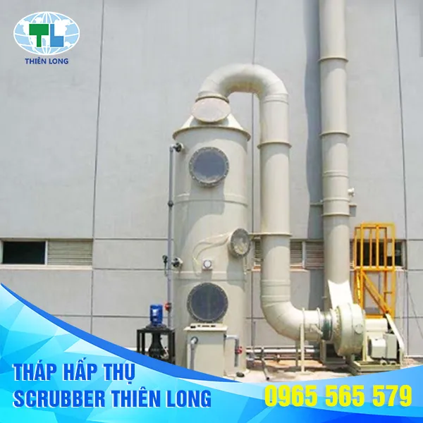 Sơ đồ cấu tạo tháp hấp thụ khói bụi điển hình trong nhà máy
