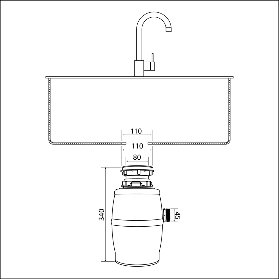 Sơ đồ lắp đặt Máy xử lý rác thực phẩm GT-455