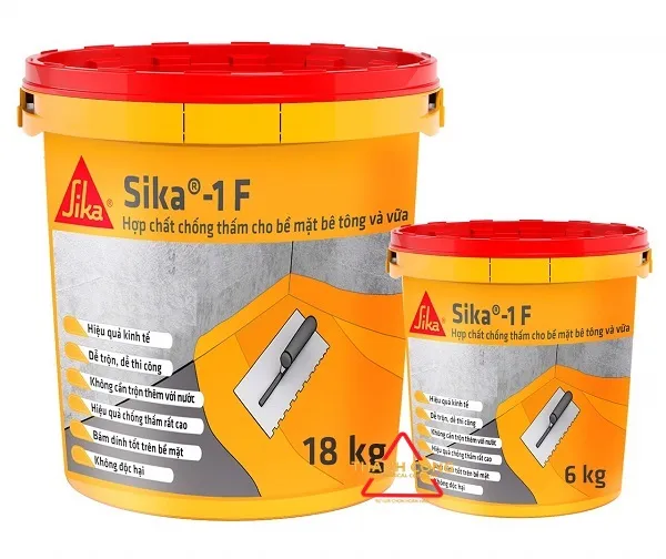 Sơn chống thấm Sika-1 F dạng lỏng pha xi măng chuyên dụng cho sàn bê tông và mái nhà