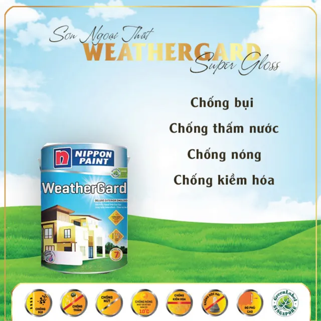 Sơn ngoại thất Nippon WeatherGard Siêu Bóng mang lại vẻ đẹp sang trọng và bền bỉ