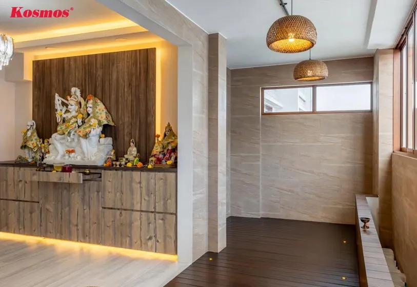 Tấm gỗ ốp tường phòng thờ