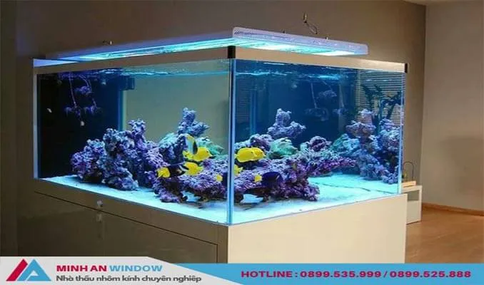 Tấm kính cường lực 8mm Việt Nhật dùng làm thành bể cá