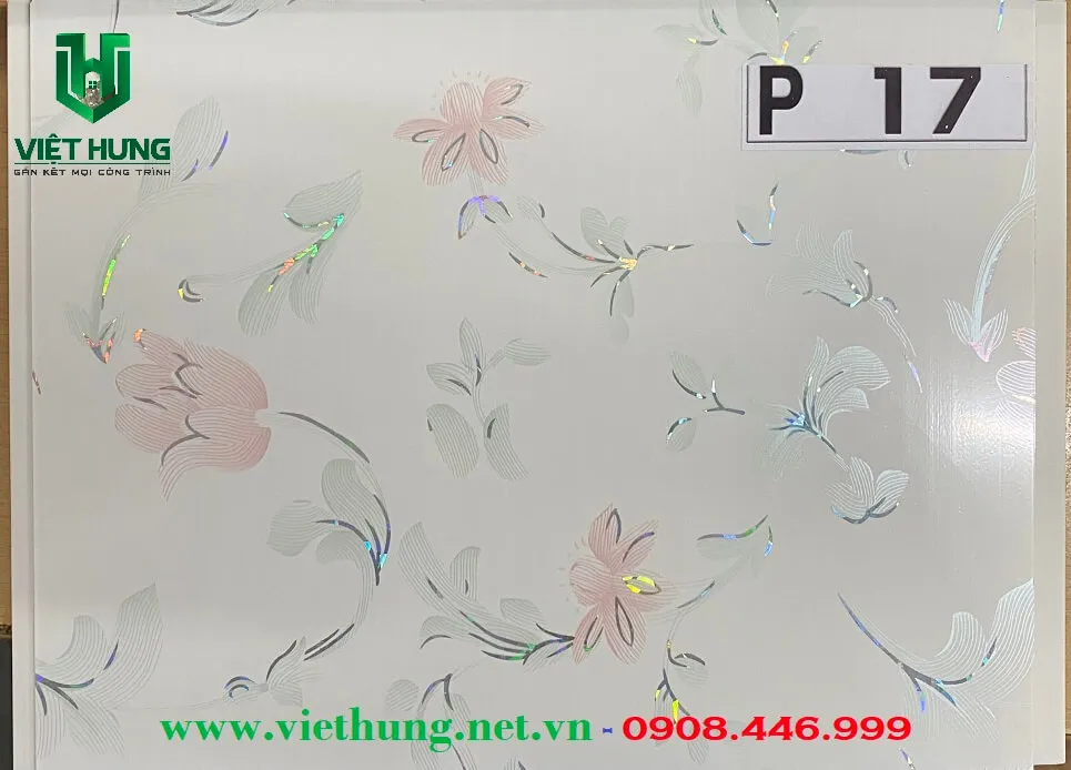 Tấm la phông trần nhựa dài bản 25cm màu hoa văn P17