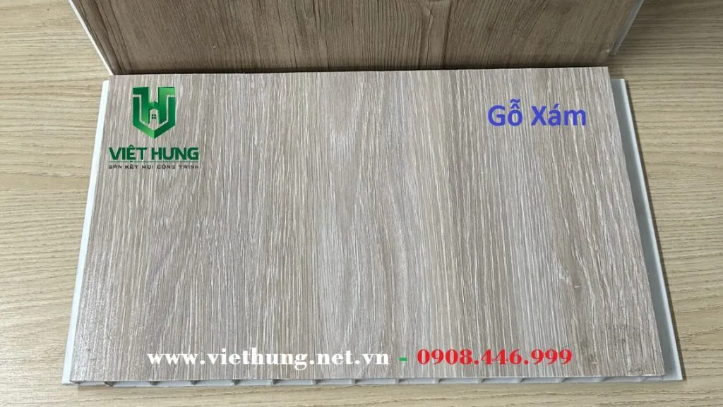 Tấm lót sàn PVC giả gỗ màu xám hiện đại, mang lại vẻ đẹp tinh tế cho sàn nhà