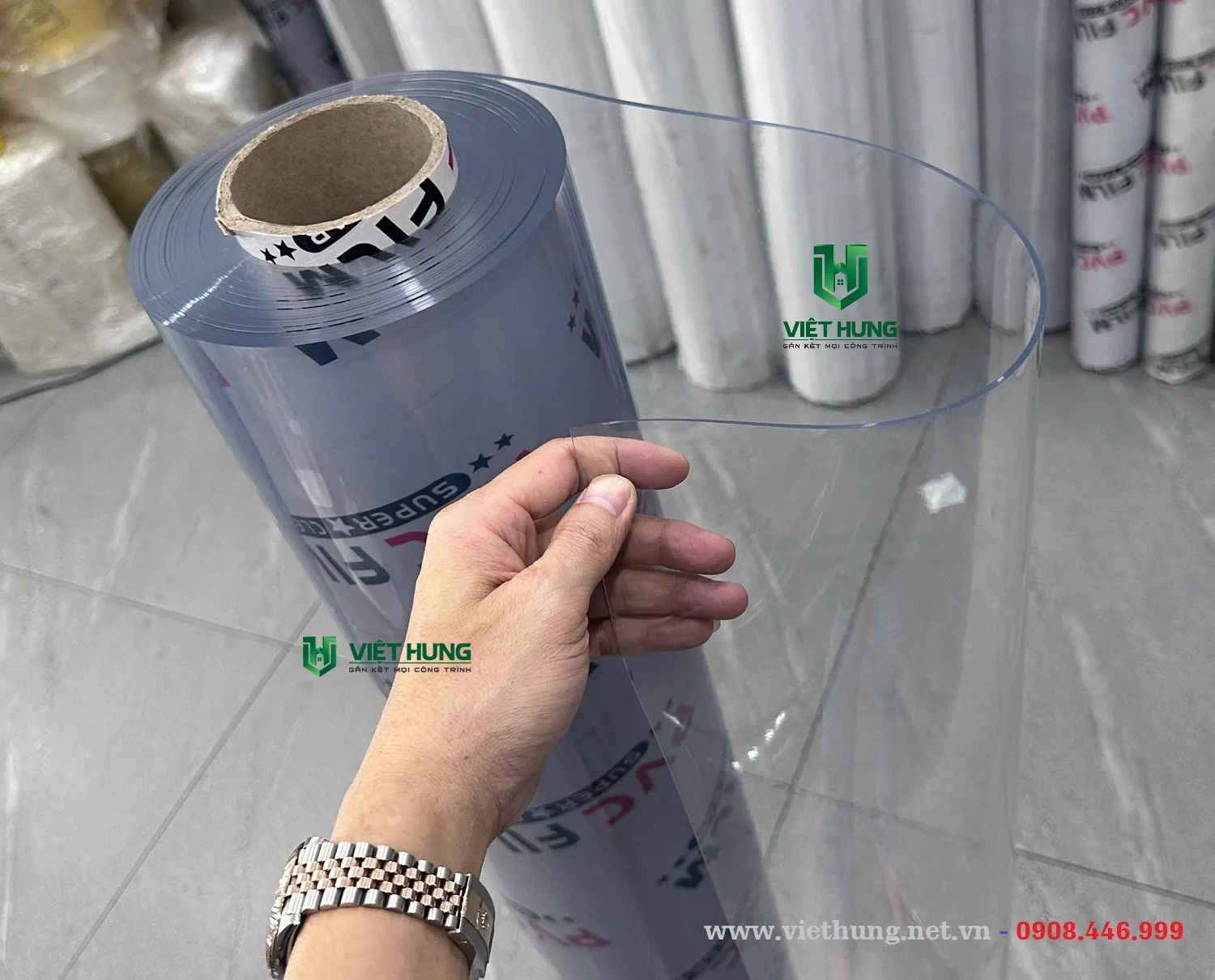Tấm nhựa dẻo pvc trong suốt dày 2mm Cty Việt Hưng