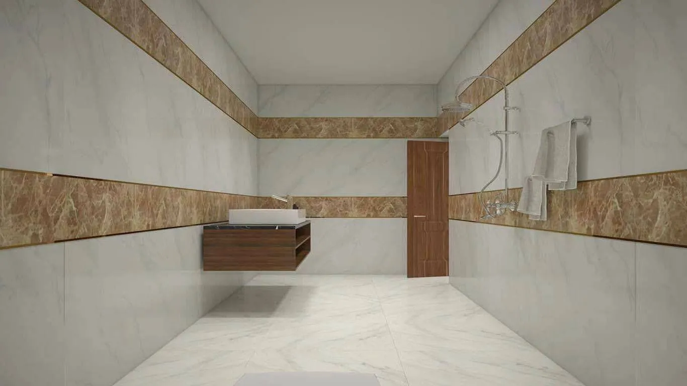 Tấm nhựa giả đá màu đen ốp tường nhà vệ sinh hiện đại