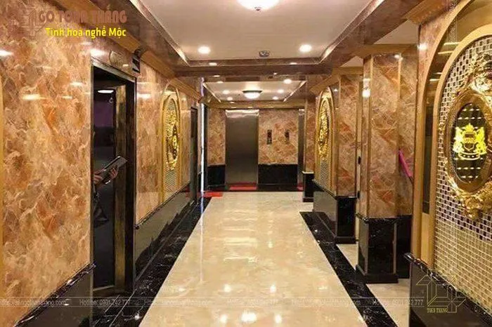 Tấm nhựa giả đá ốp ở phòng khách