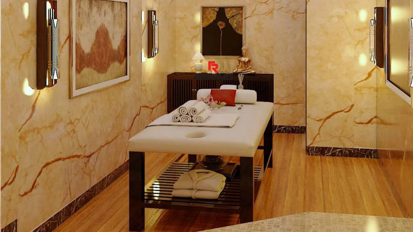 Tấm nhựa giả đá ốp tường trang trí spa màu trắng