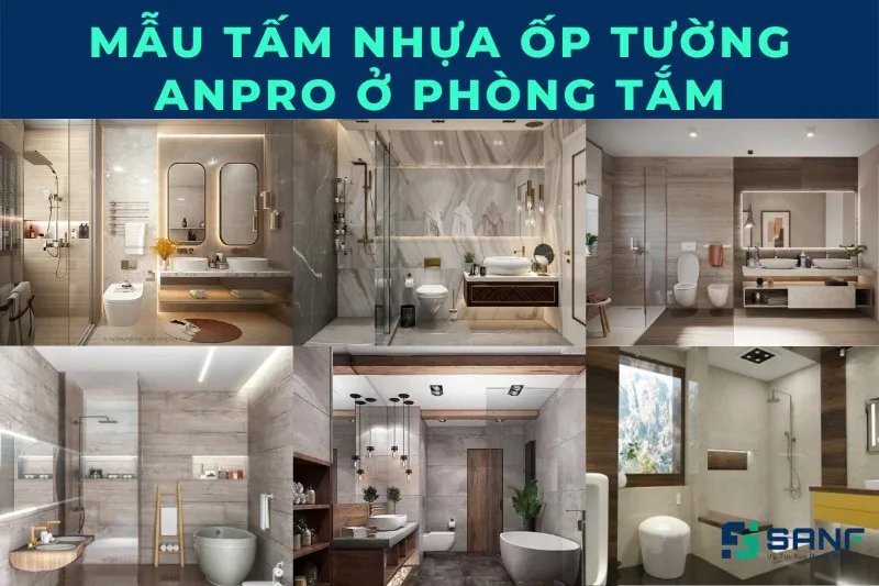 Tấm nhựa ốp tường Anpro được sử dụng tại nhà tắm, chống thấm hiệu quả