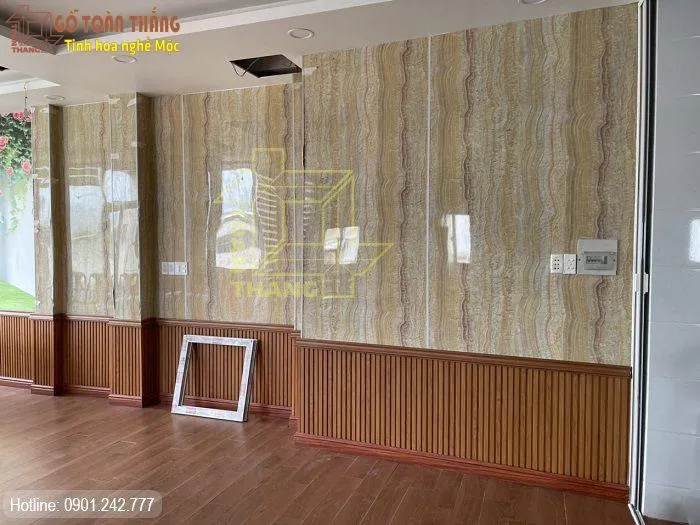 Tấm nhựa ốp tường giả đá thêm phần sang trọng cho căn hộ