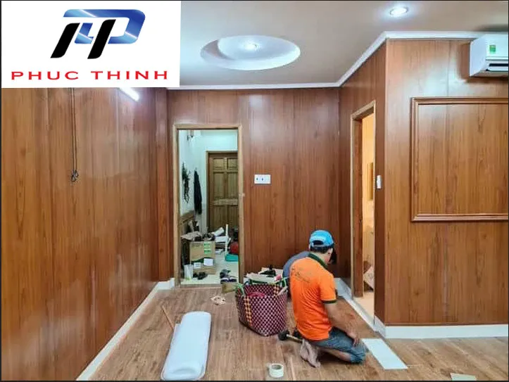 Tấm nhựa ốp tường nano ốp phòng khách sang trọng